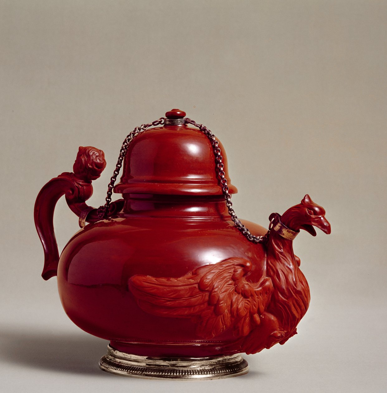 Meissen tekande i rød stentøj, modelleret af Johann Christoph Ludwig von Lucke (ca. 1703-1780), ca. 1730 (stentøj) af German School