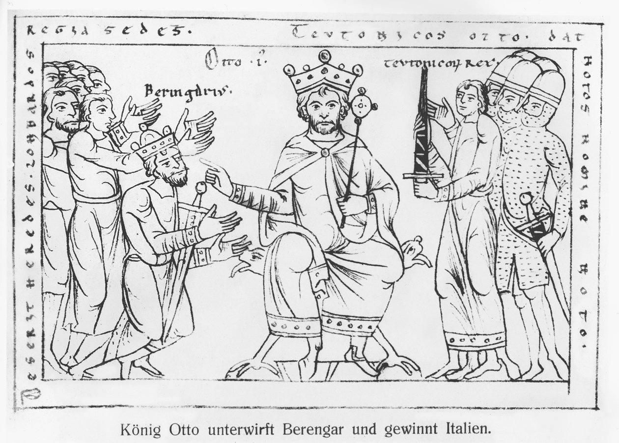 Otto I (912-73) Underkaster sig Berenger II (900-66) og Italiens triumf, fra 