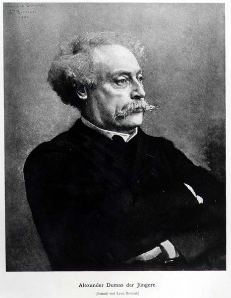 Portræt af Alexander Dumas fils (1824-95) 1886 af German School