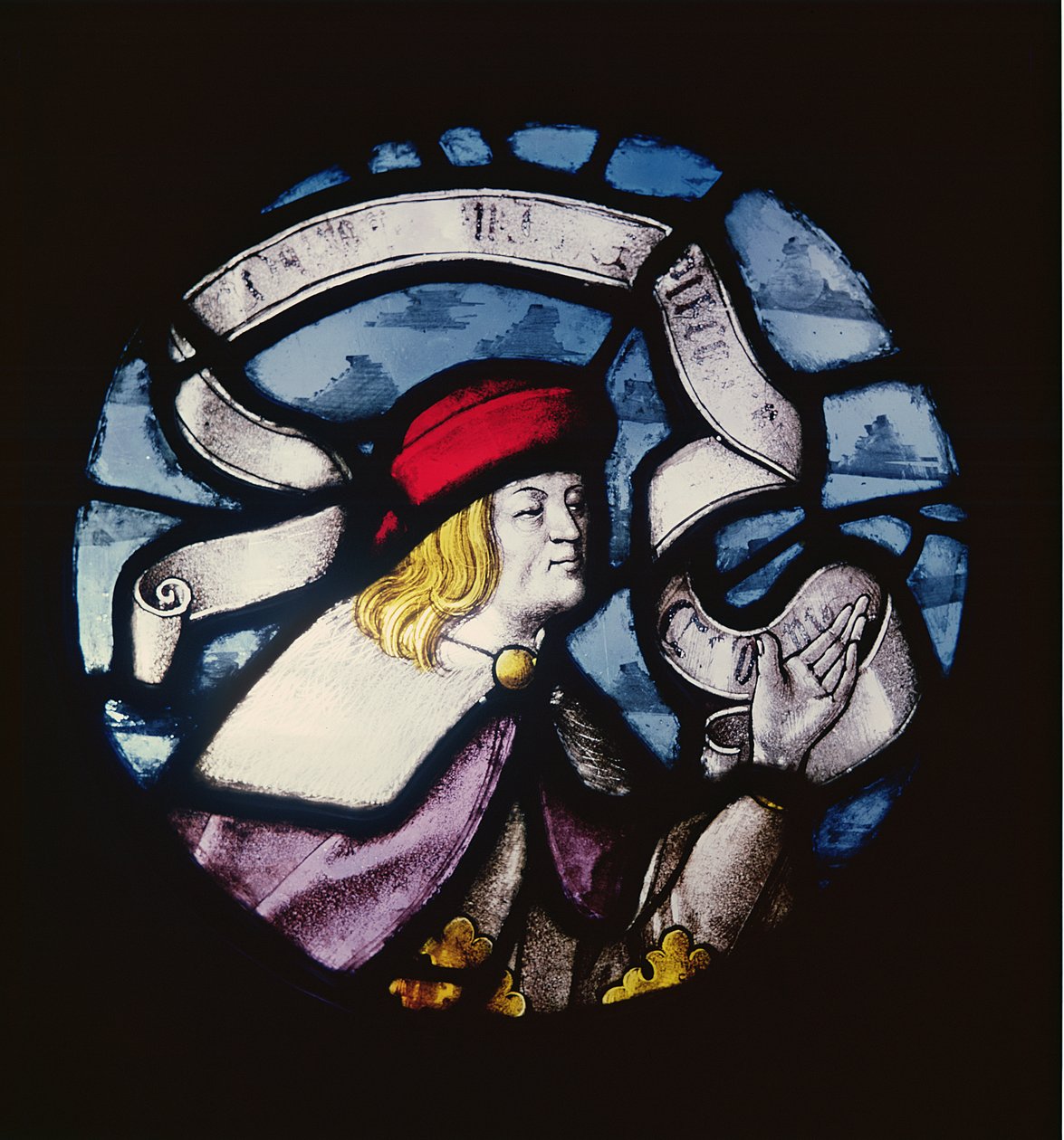 Profeten Daniels runddel, 1400-tallet (farvet glas) af German School