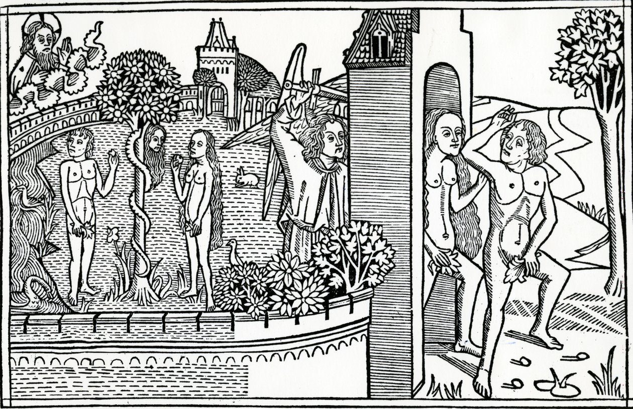 The Fall of Man, illustration fra Quentell Bible, udgivet i 1478 af German School