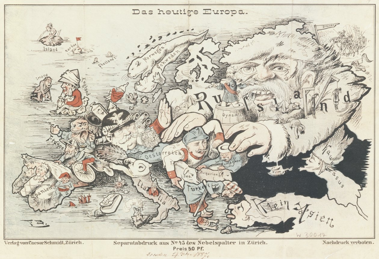 "Dagens Europa", 1887 af German School