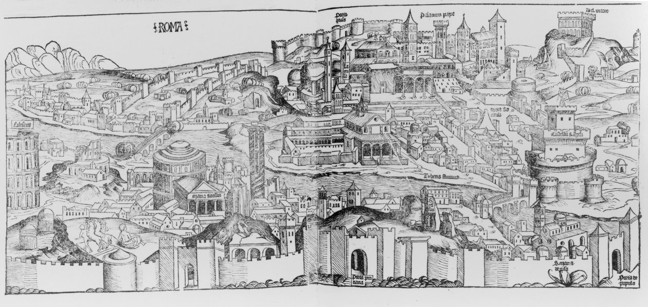 Udsigt over Rom, 1493 af German School