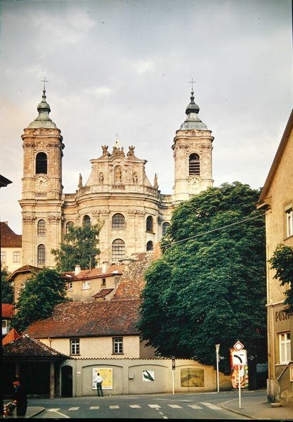 Udsigt over Benediktinerklosteret, påbegyndt af Franz Beer (1660-1726) og fuldført af Christoph Thumb, Andreas Schreck og Donato Guiseppe Frisoni, 1715-28 af German School