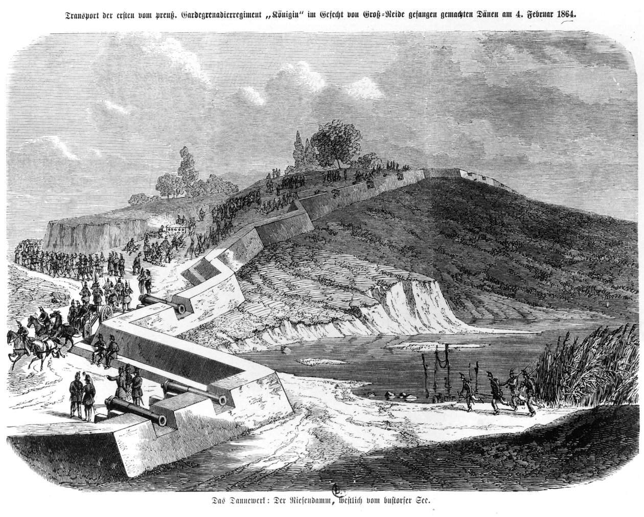 Hertugdømmekrigen, danske fæstningsværker, illustration fra 