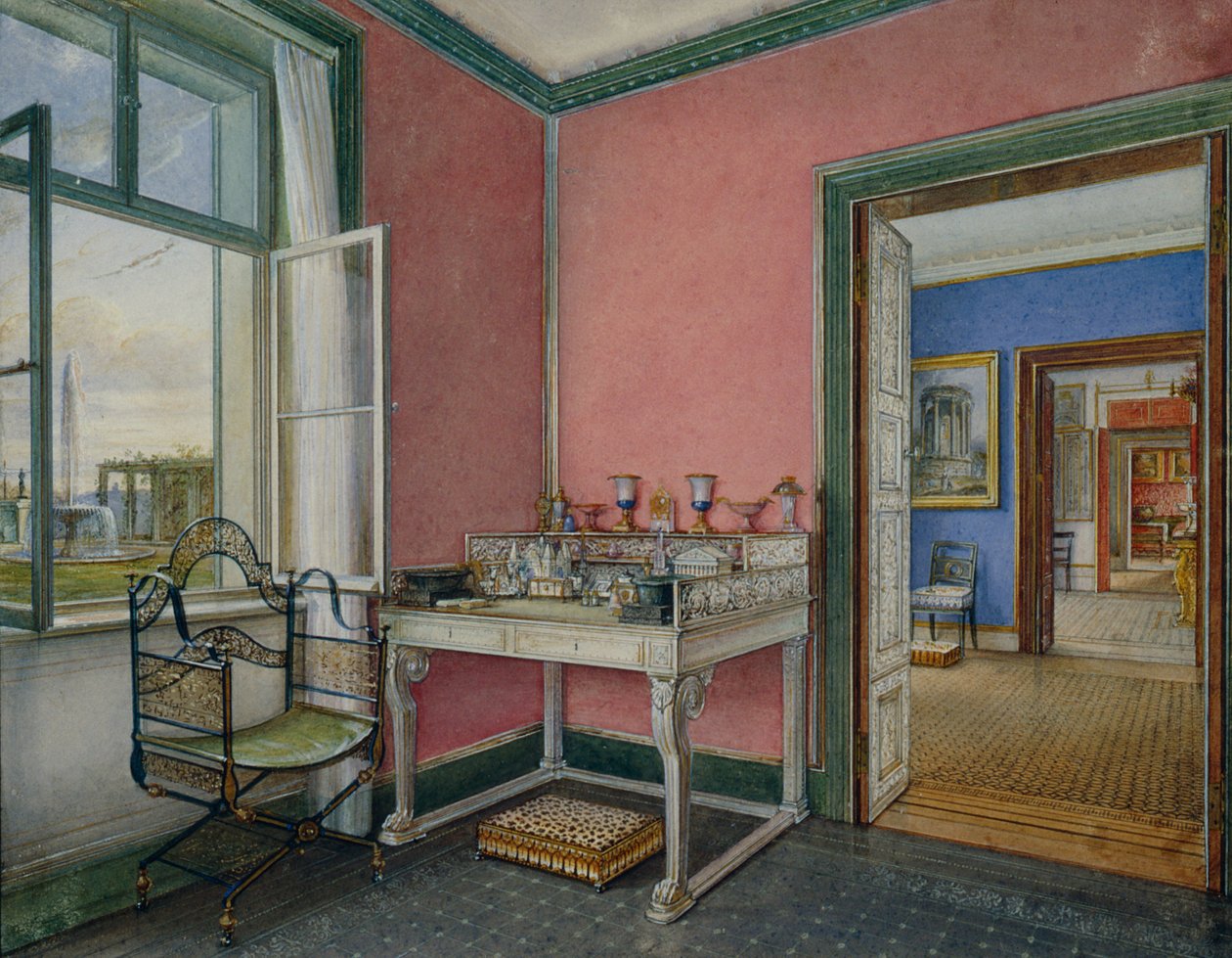 Kronprinsessens skriveskab i Charlottenhof Palace, Berlin af German School