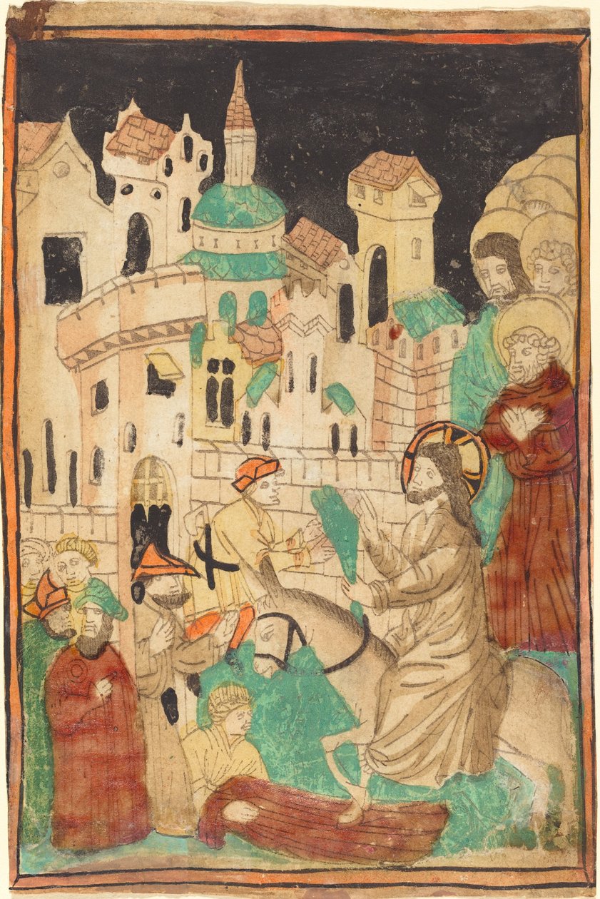 Kristi indtog i Jerusalem af German 15th Century