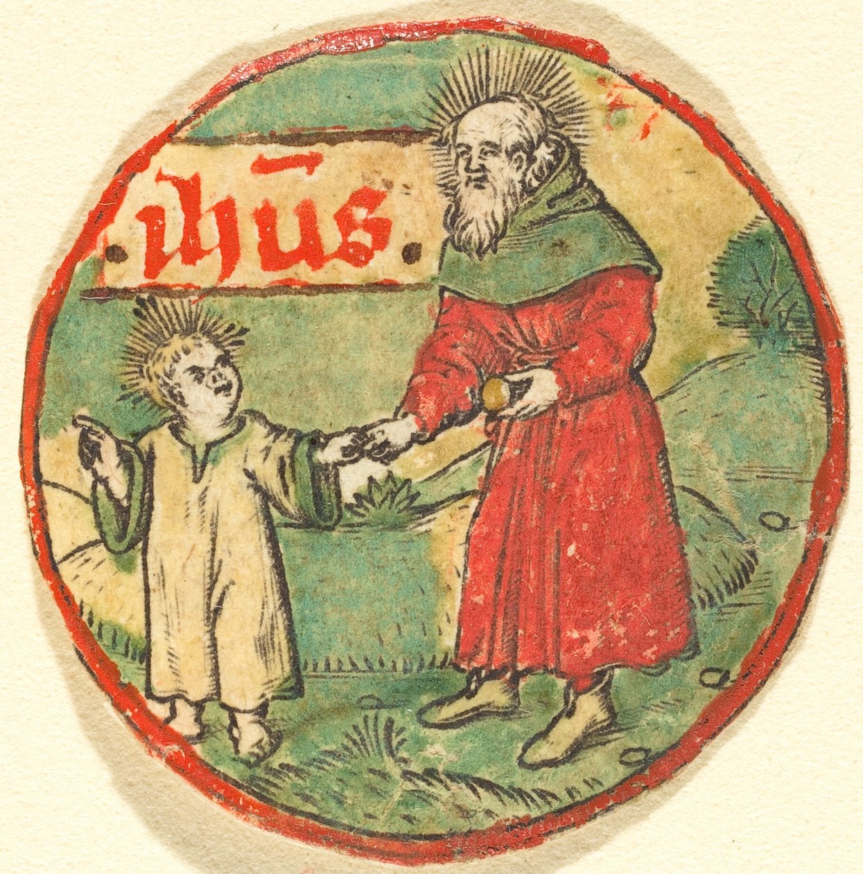 Josef og Kristusbarnet af German 15th Century