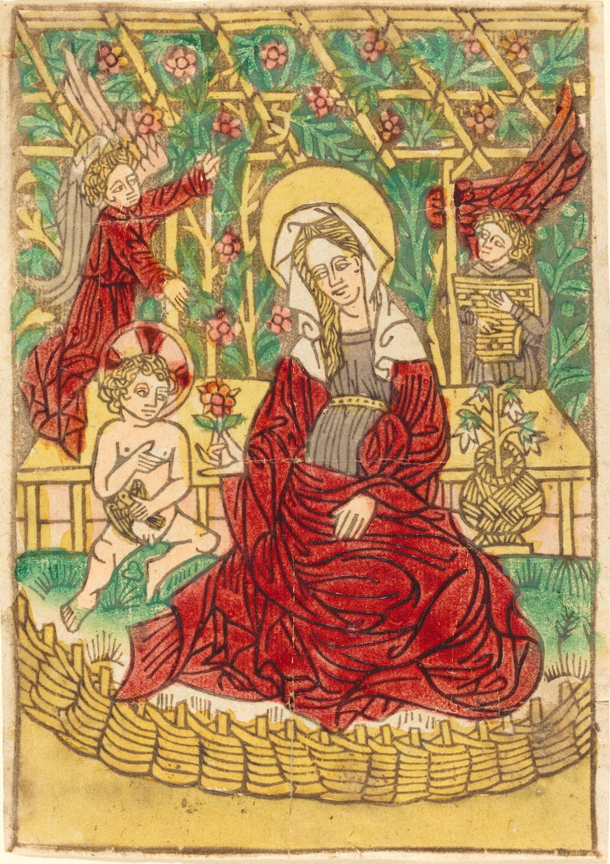 Madonna i en lukket have af German 15th Century