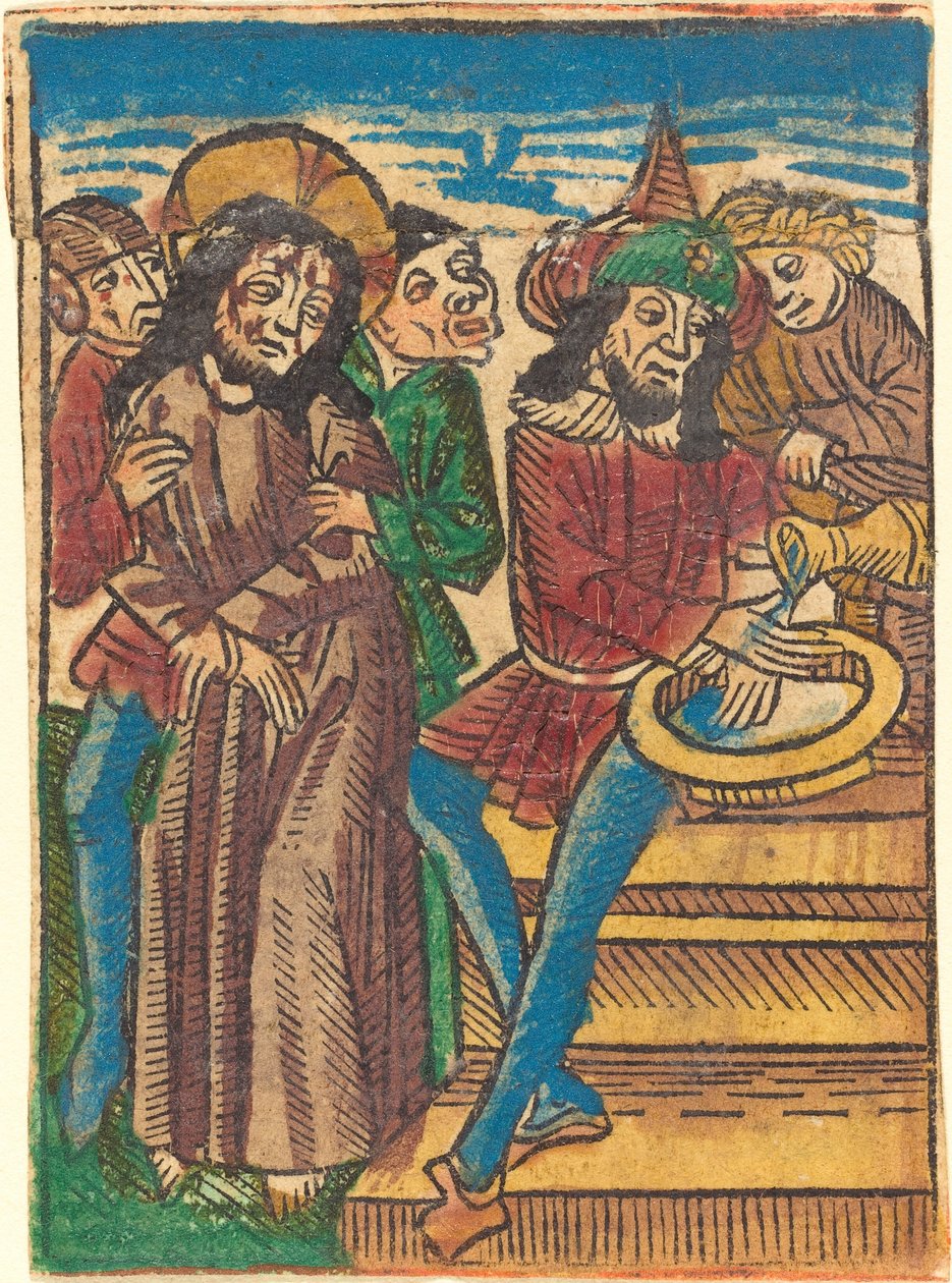 Pilatus vasker sine hænder af German 15th Century