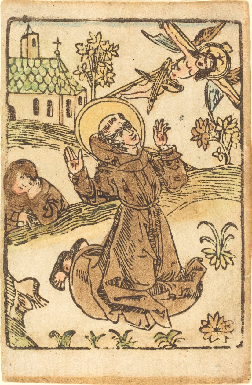 Saint Francis modtager Stigmata af German 15th Century