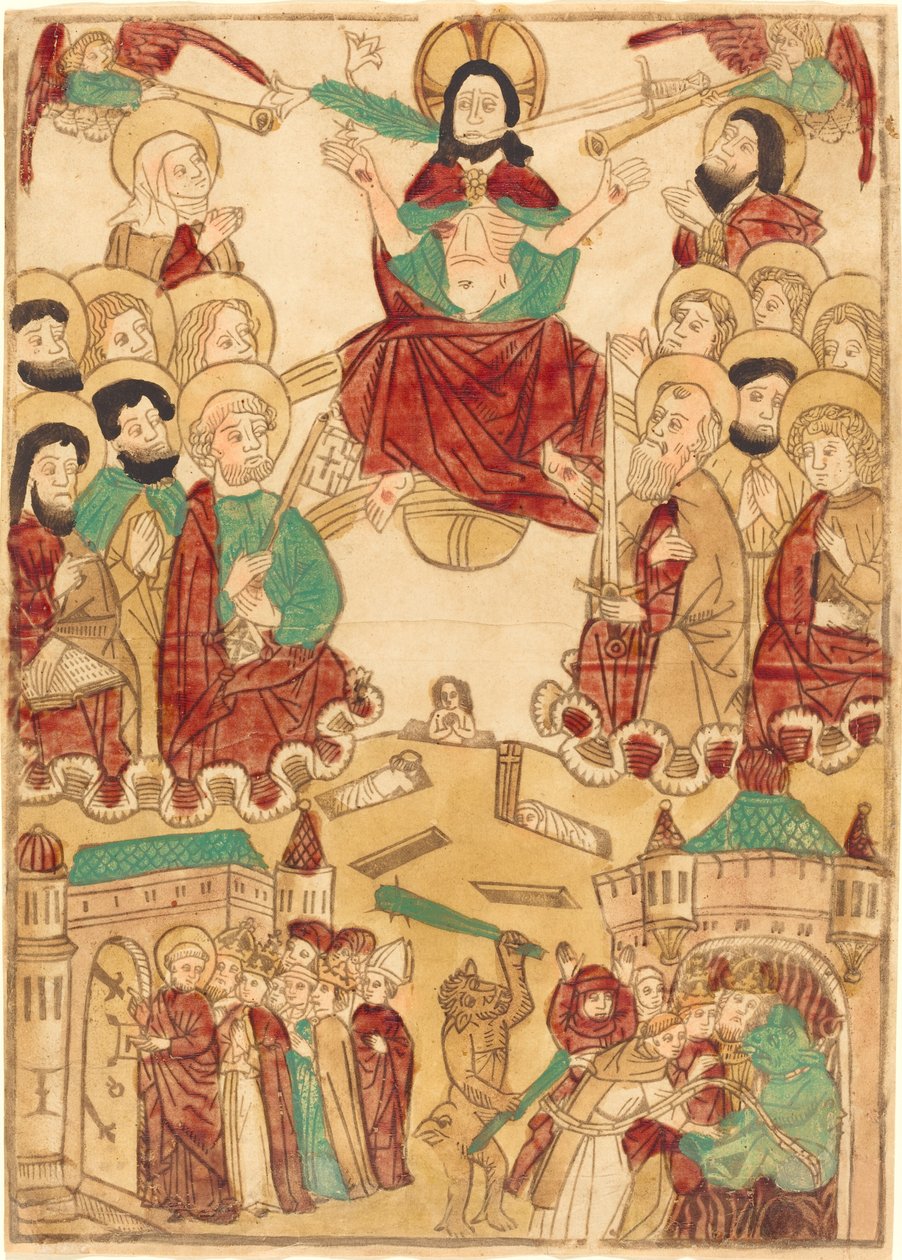 Den sidste dom med apostlene af German 15th Century