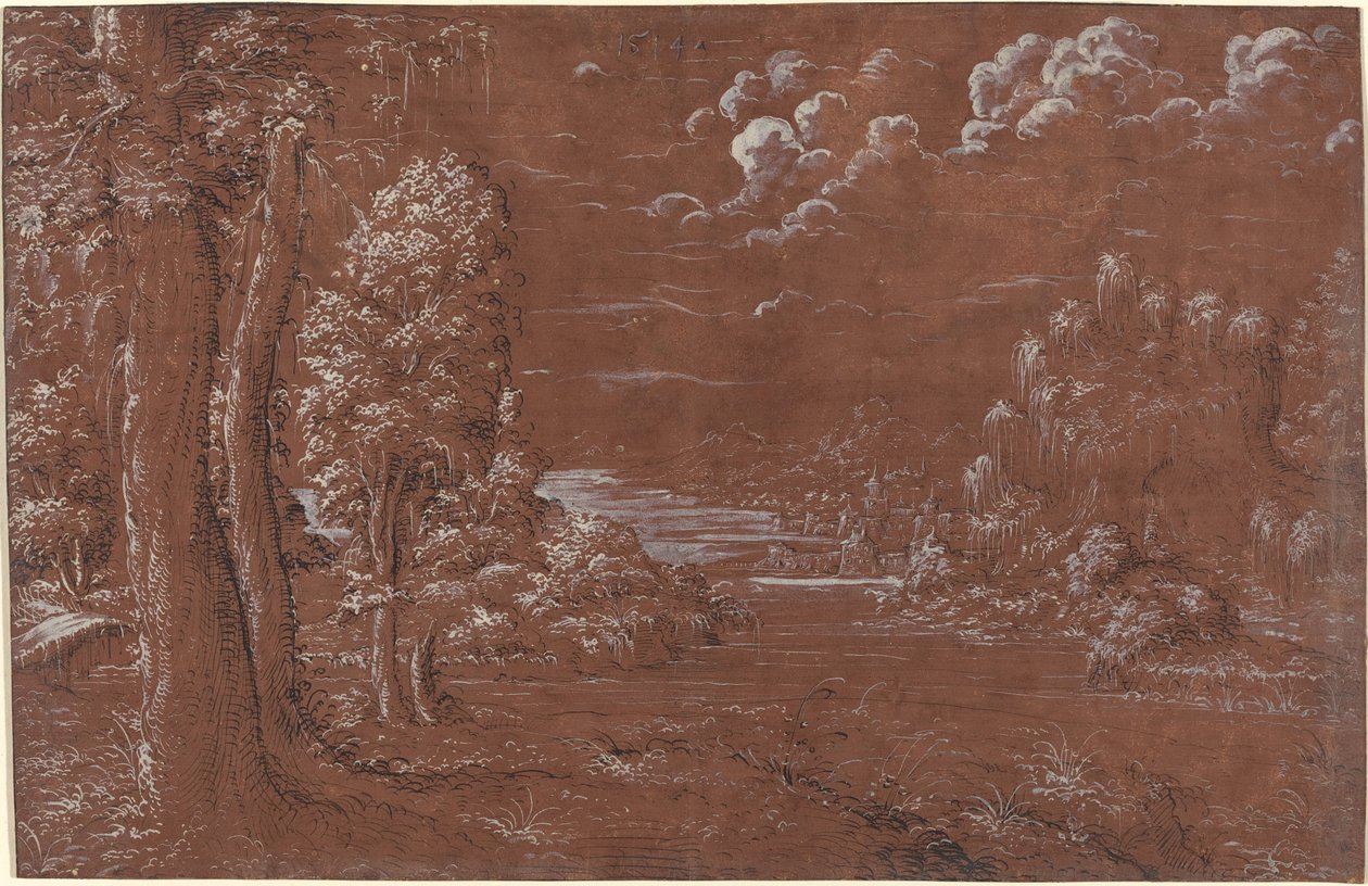 Flodlandskab af German 16th Century