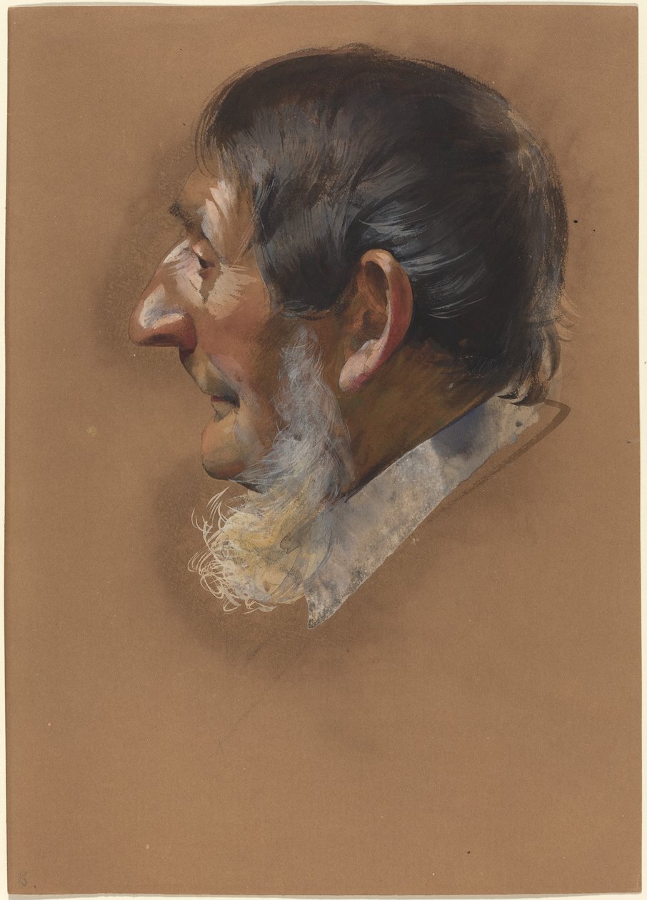 Profil af en mand med sidehår af German 19th Century