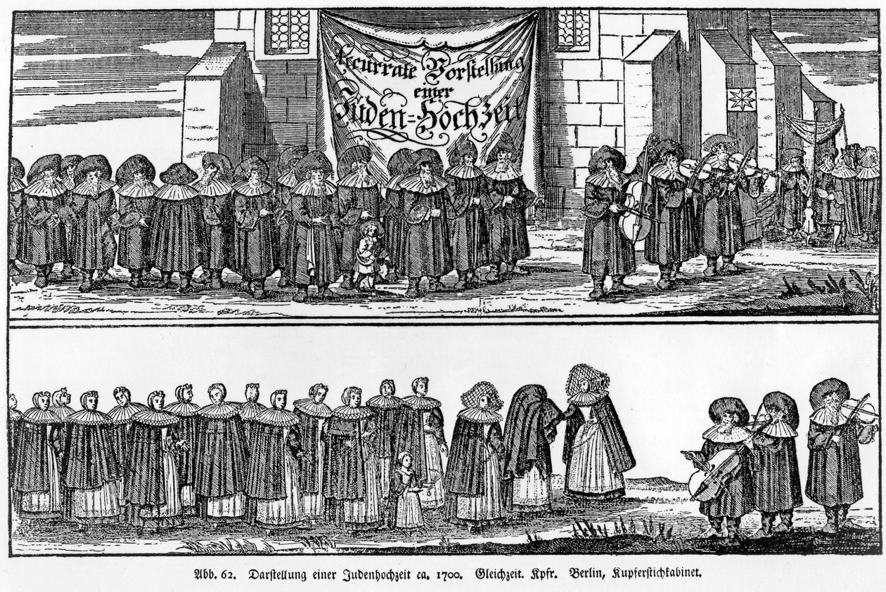 Et jødisk bryllupsoptog omkring 1700 af German School