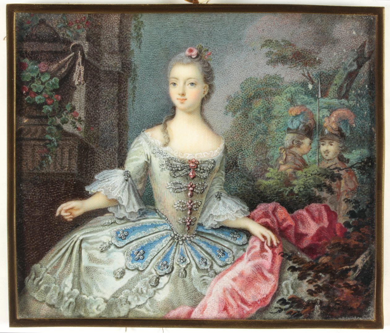 En dame ved navn Madame Adelaide (emalje) af German School