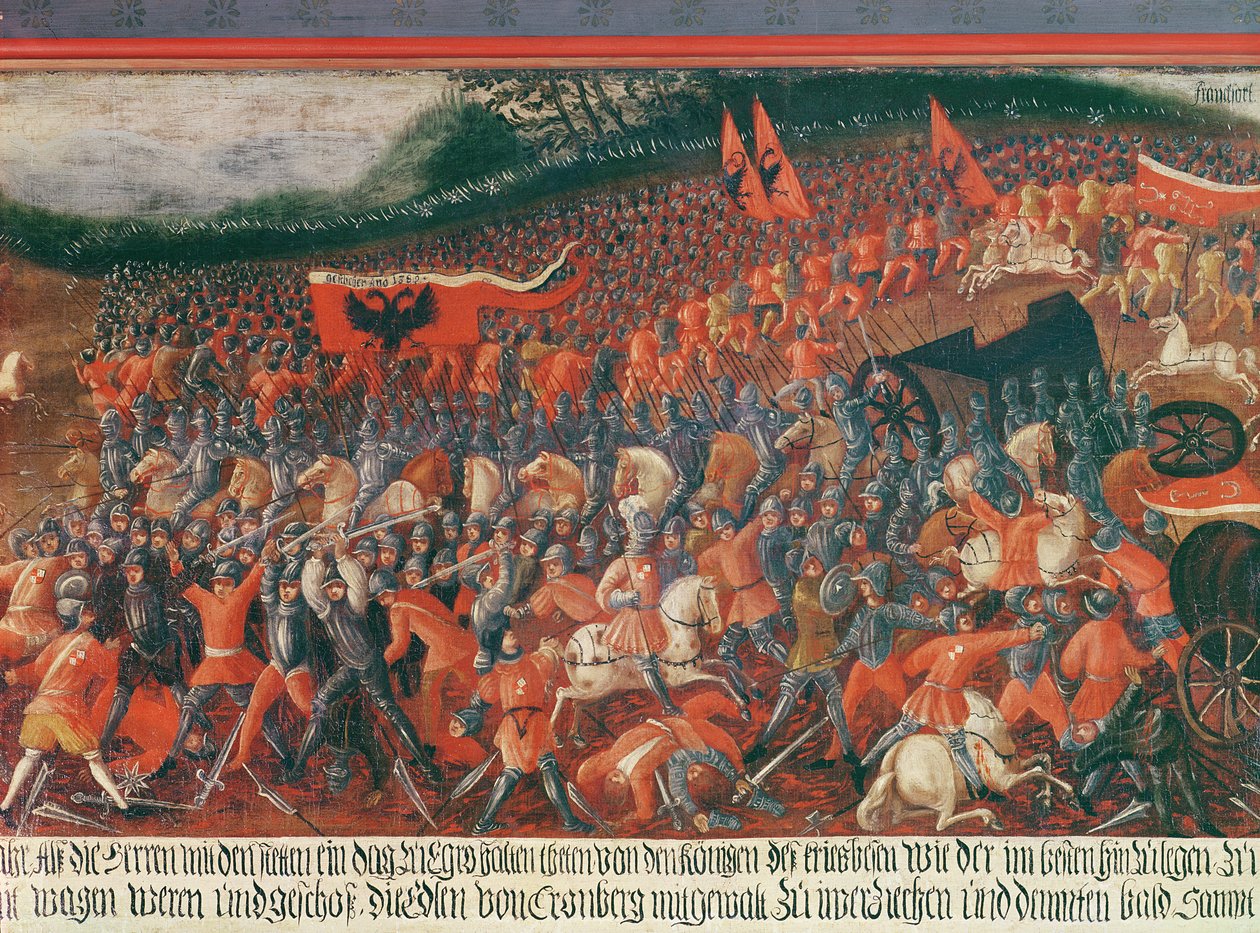 Slaget ved Kronenberg, Tyskland i c.1388 af German School