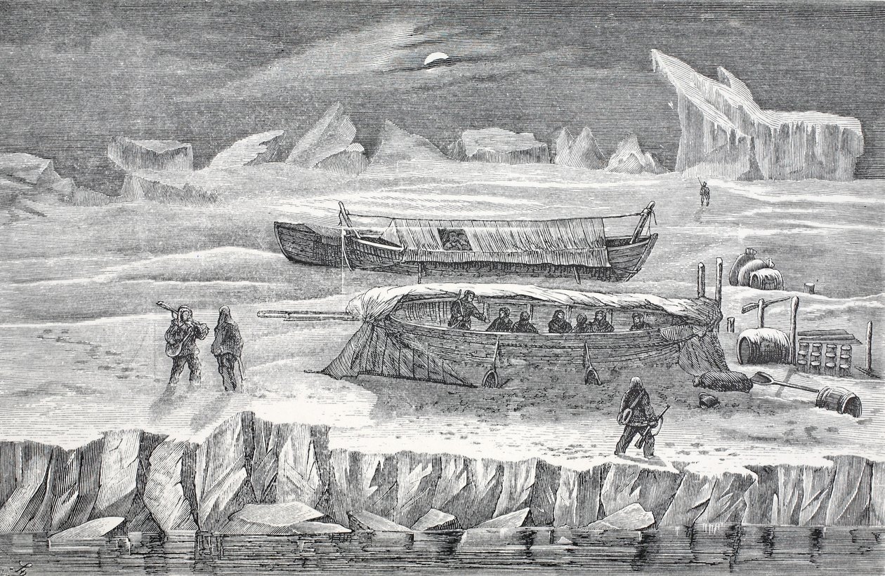 Bivuak i Boats, pub. London 1874 af German School