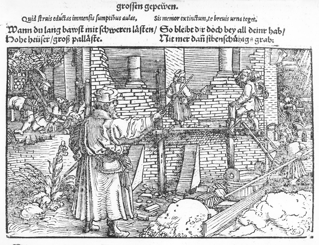 Bygning, ca. 1520 (træsnit) af German School