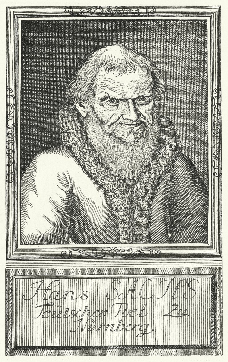 Hans Sachs, tysk dramatiker og forfatter (stik) af German School