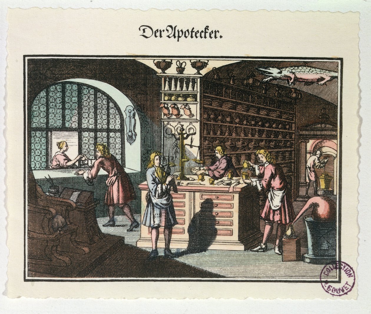 Interiør af en apoteker, ca. 1700 af German School