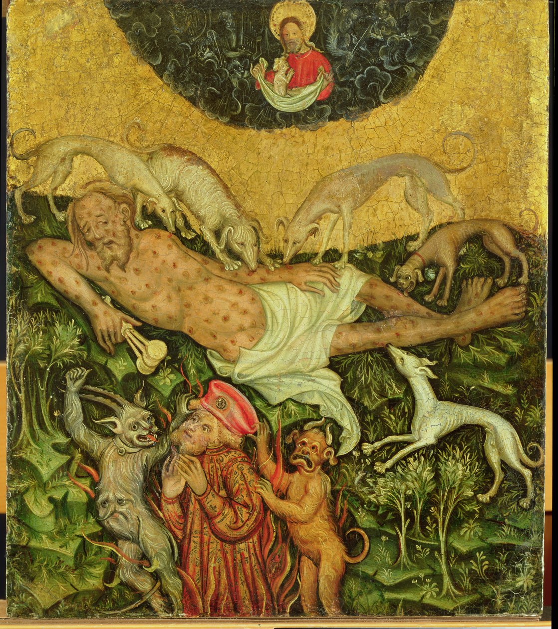 Lazarus og den rige mand, ca. 1400 af German School