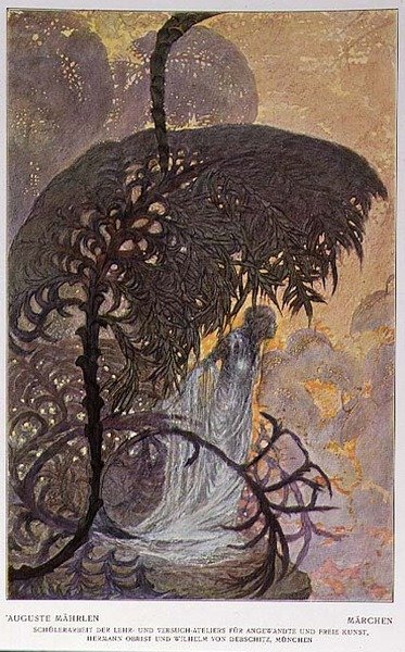Mystisk figur (litho) af German School