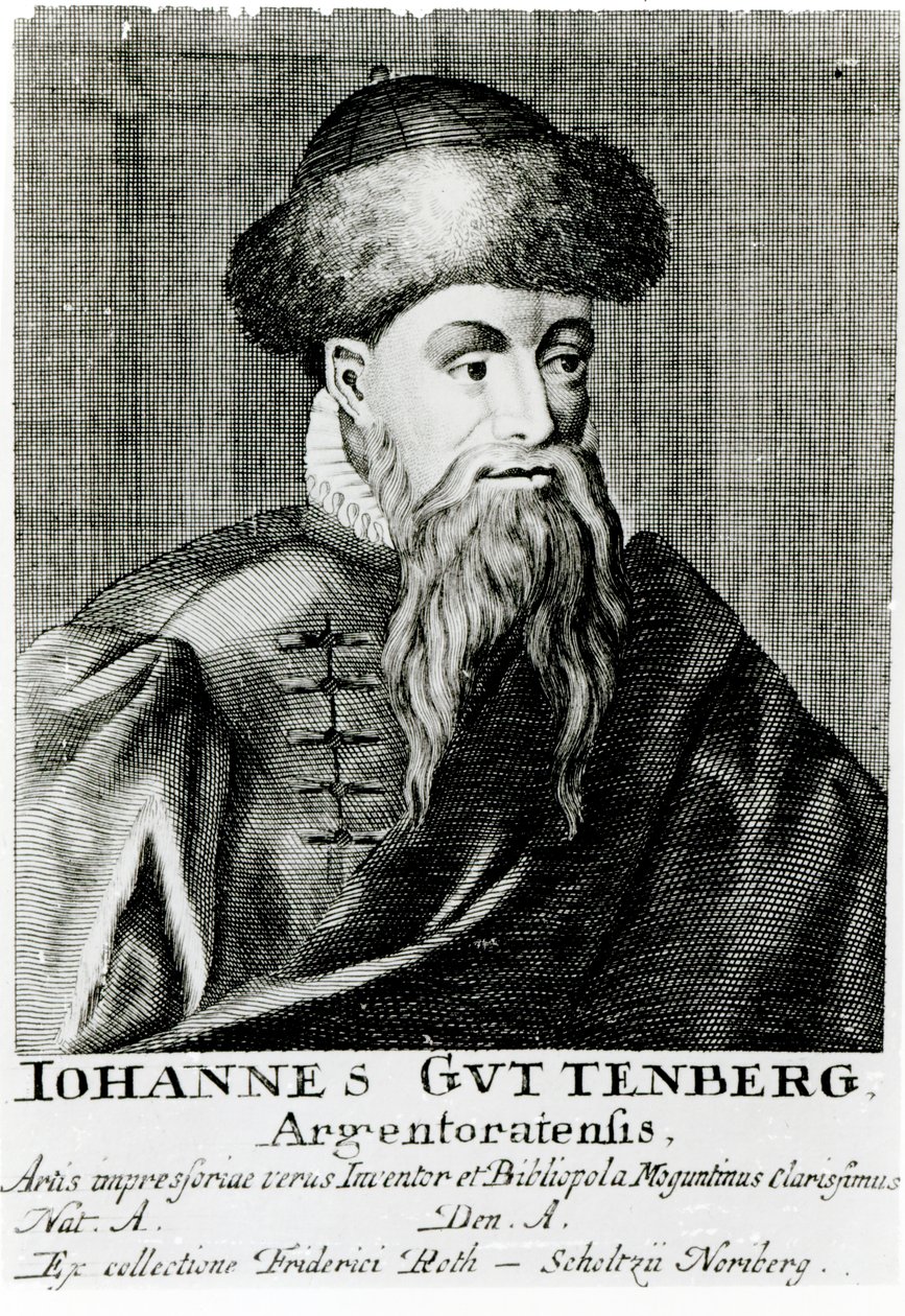 Portræt af Johannes Gutenberg af German School