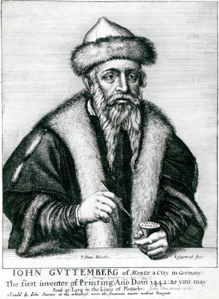 Portræt af Johannes Gutenberg af German School