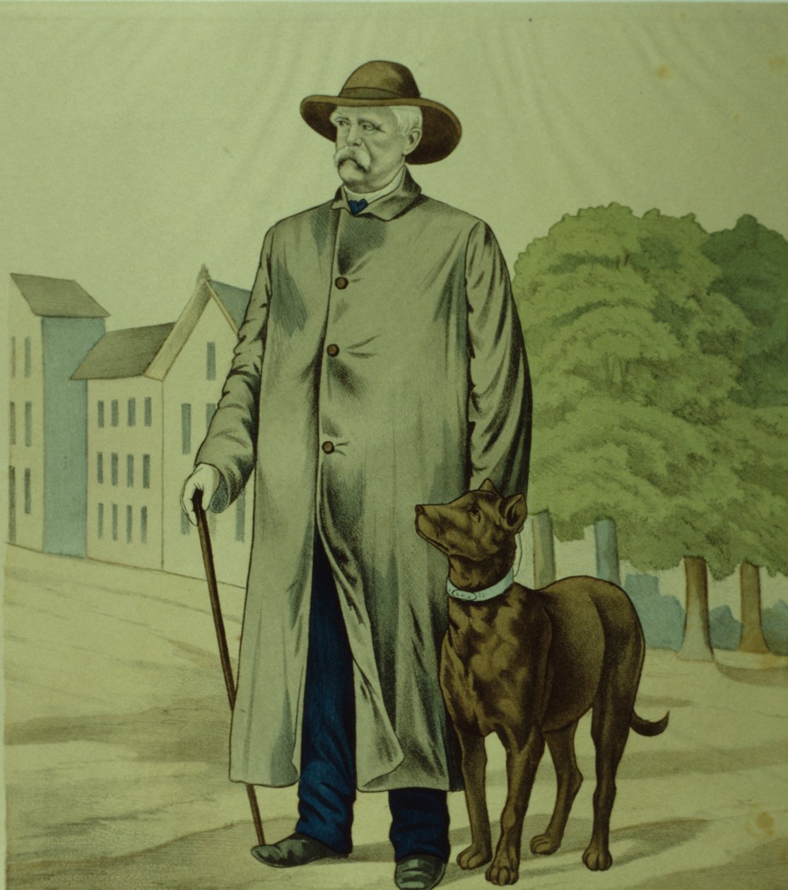 Prins Otto von Bismarck i Friedrichsruh (litografi) af German School