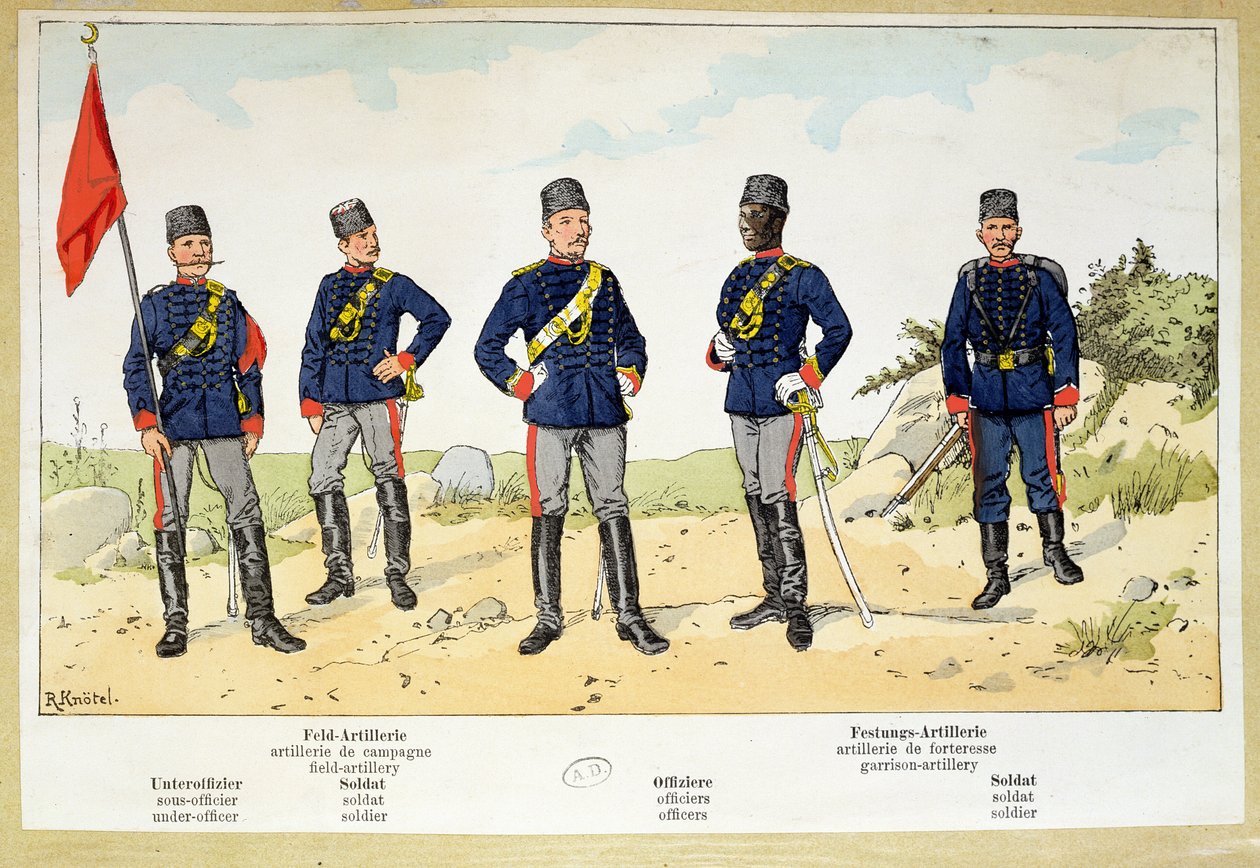 Soldater fra den tyrkiske hær, ca. 1900 af German School