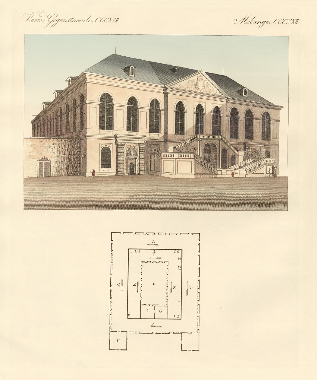 Mærkelige bygninger (farvegravering) af German School