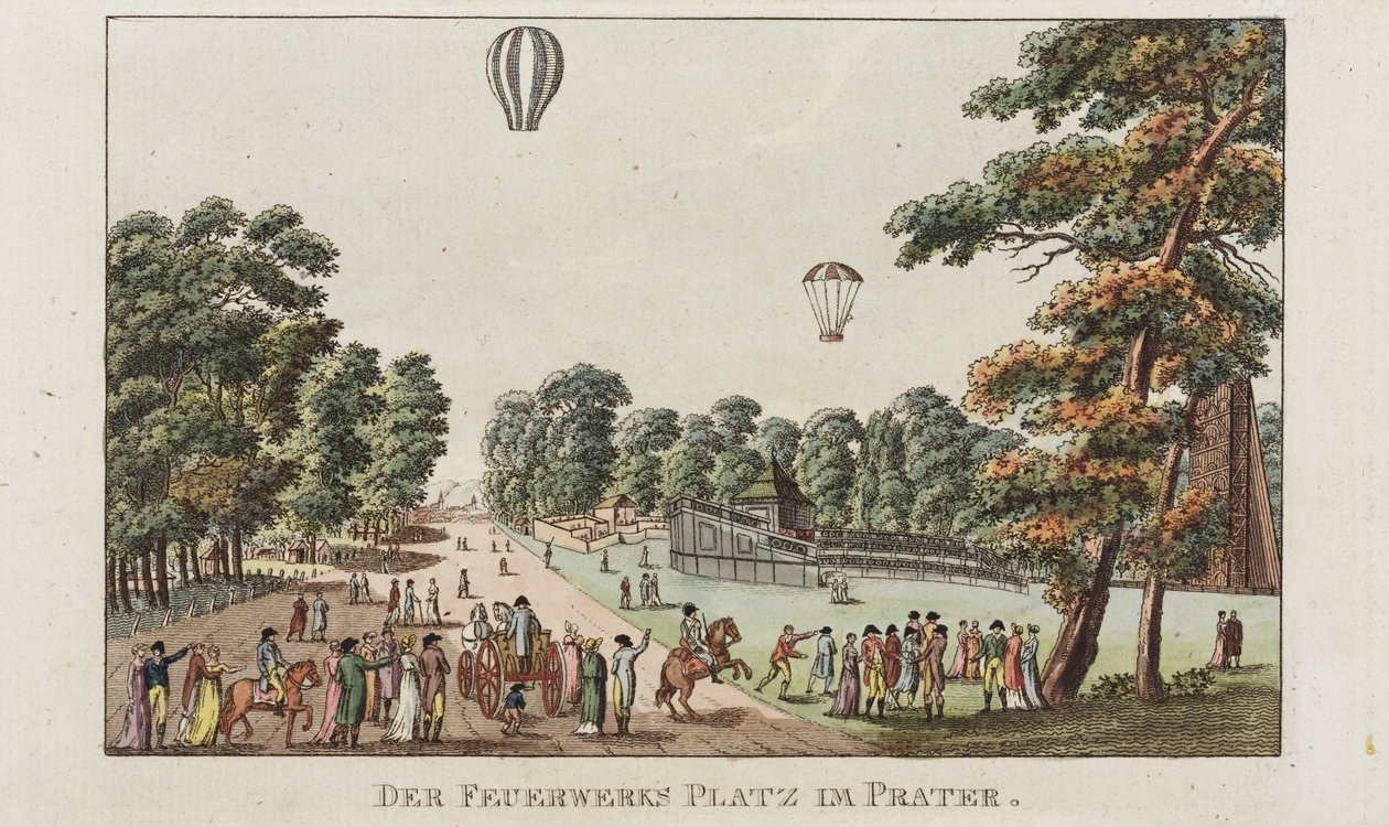 Fyrværkeristedet, Prater, ca. 1802 af German School