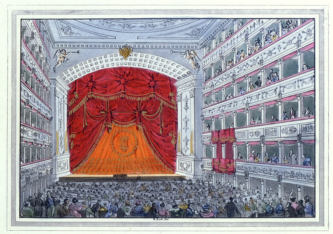 Theater am Karntnertor Wien (akvatint) af German School