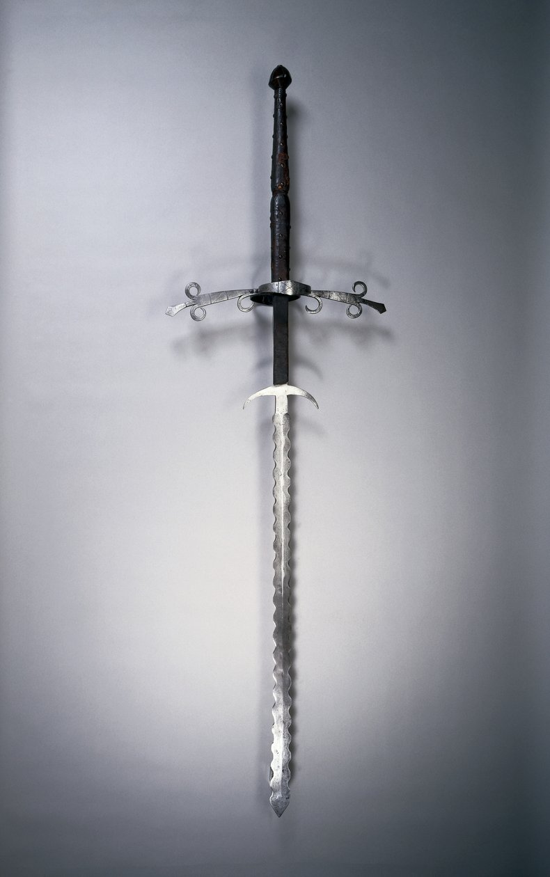 Tohåndssværd med flamboyant klinge, 1550-1600 af German School