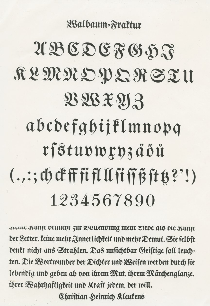 Walbaum fraktur af German School