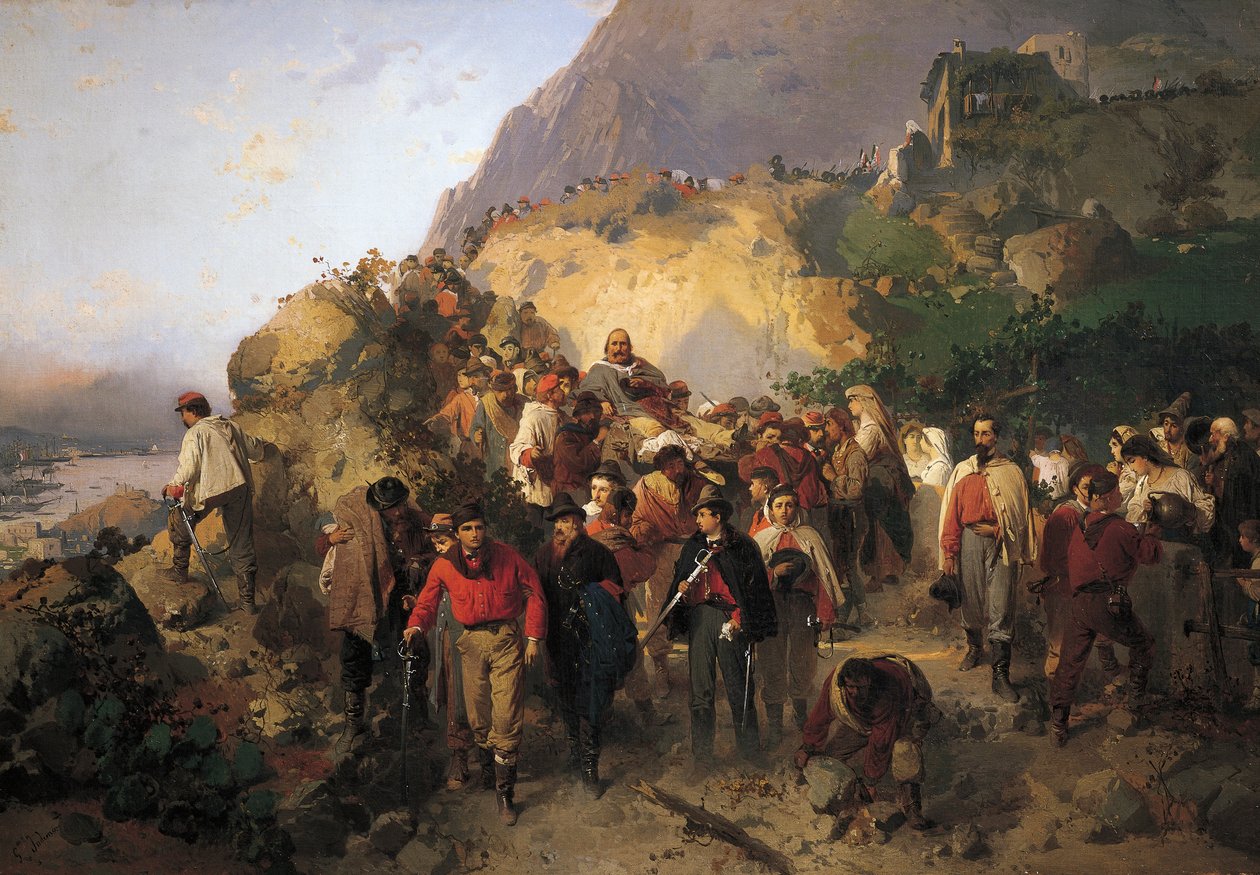 Garibaldi Wounded at Aspromonte, af Gerolamo Induno af Gerolamo Induno