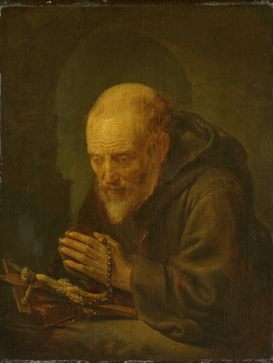 En eremit, der beder af Gerrit Dou