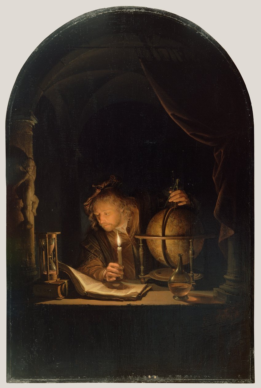 Astronom ved Candlelight af Gerrit Dou