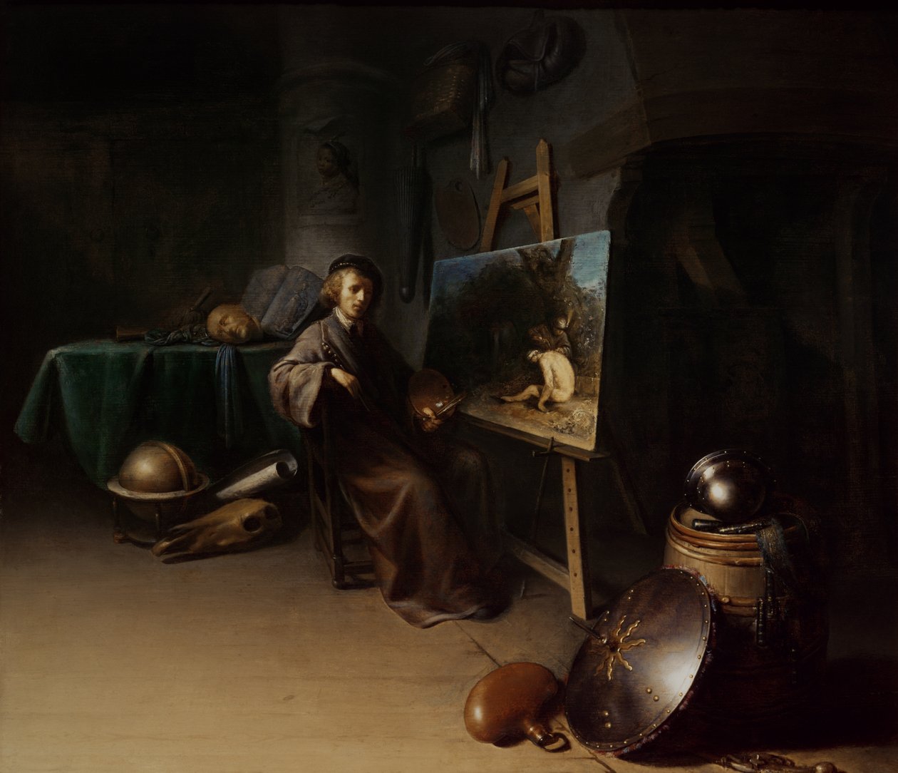 Kunstner i sit atelier af Gerrit Dou
