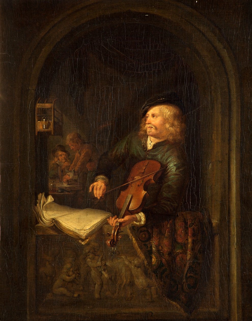 Mand med en violin af Gerrit Dou