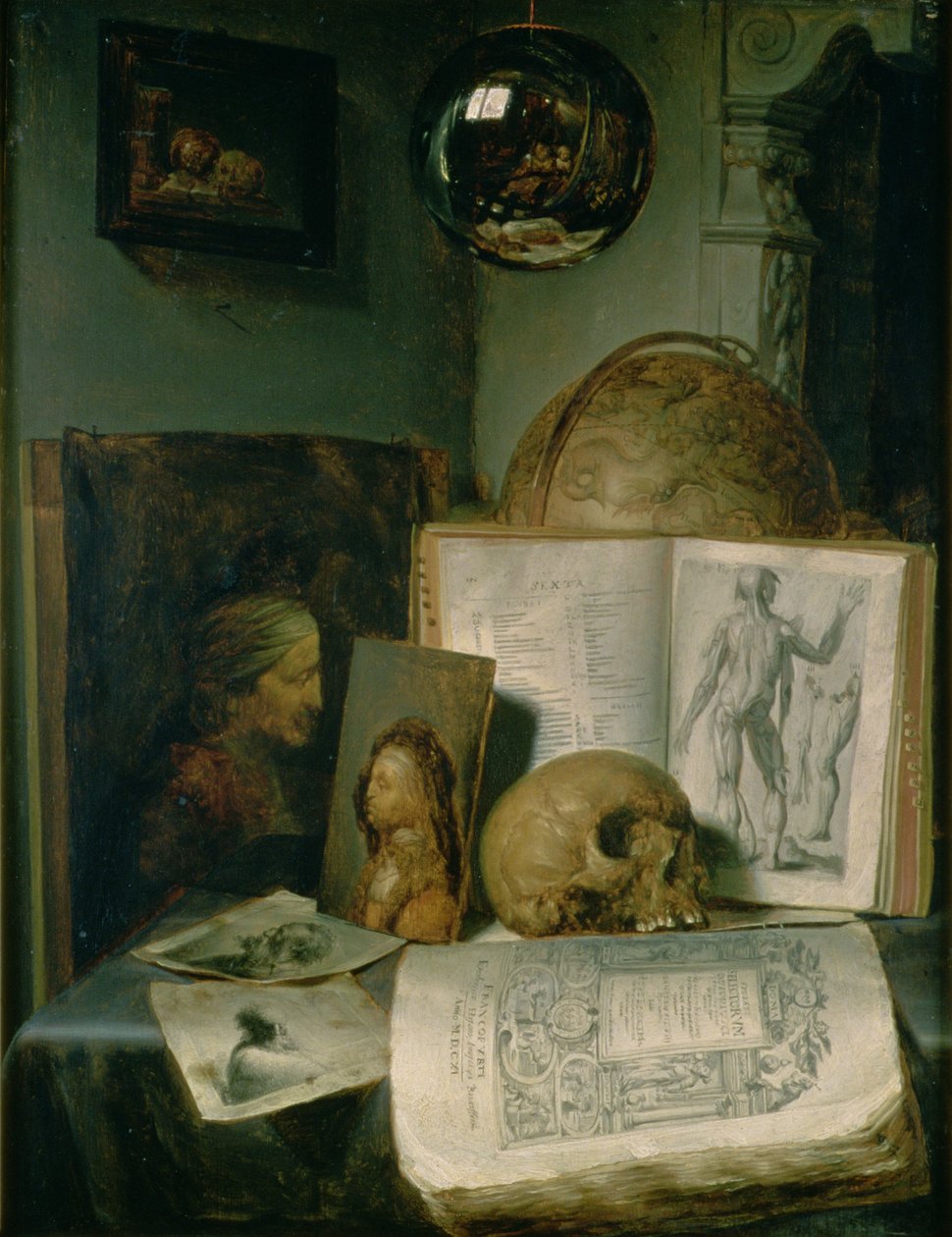Stilleben med en kranie af Gerrit Dou