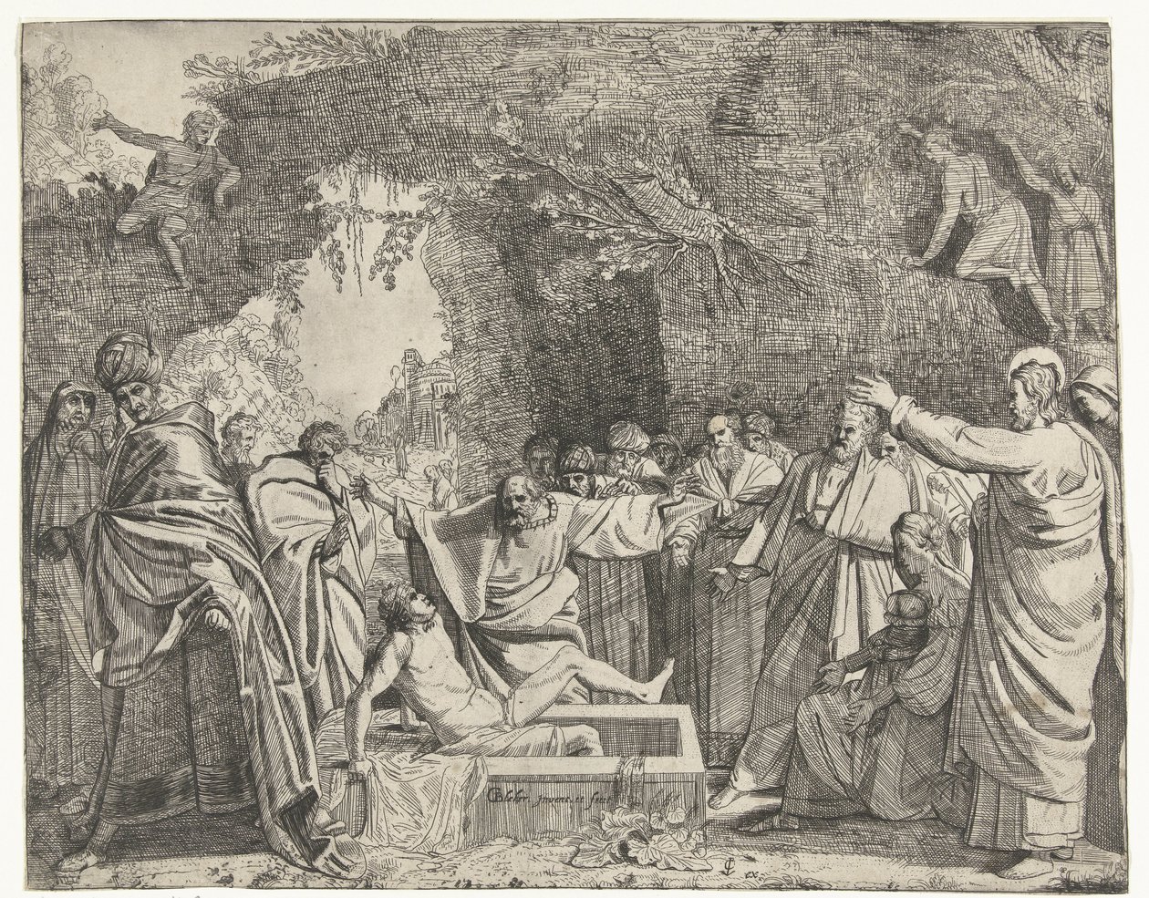 Opdragelse af Lazarus af Gerrit Bleker