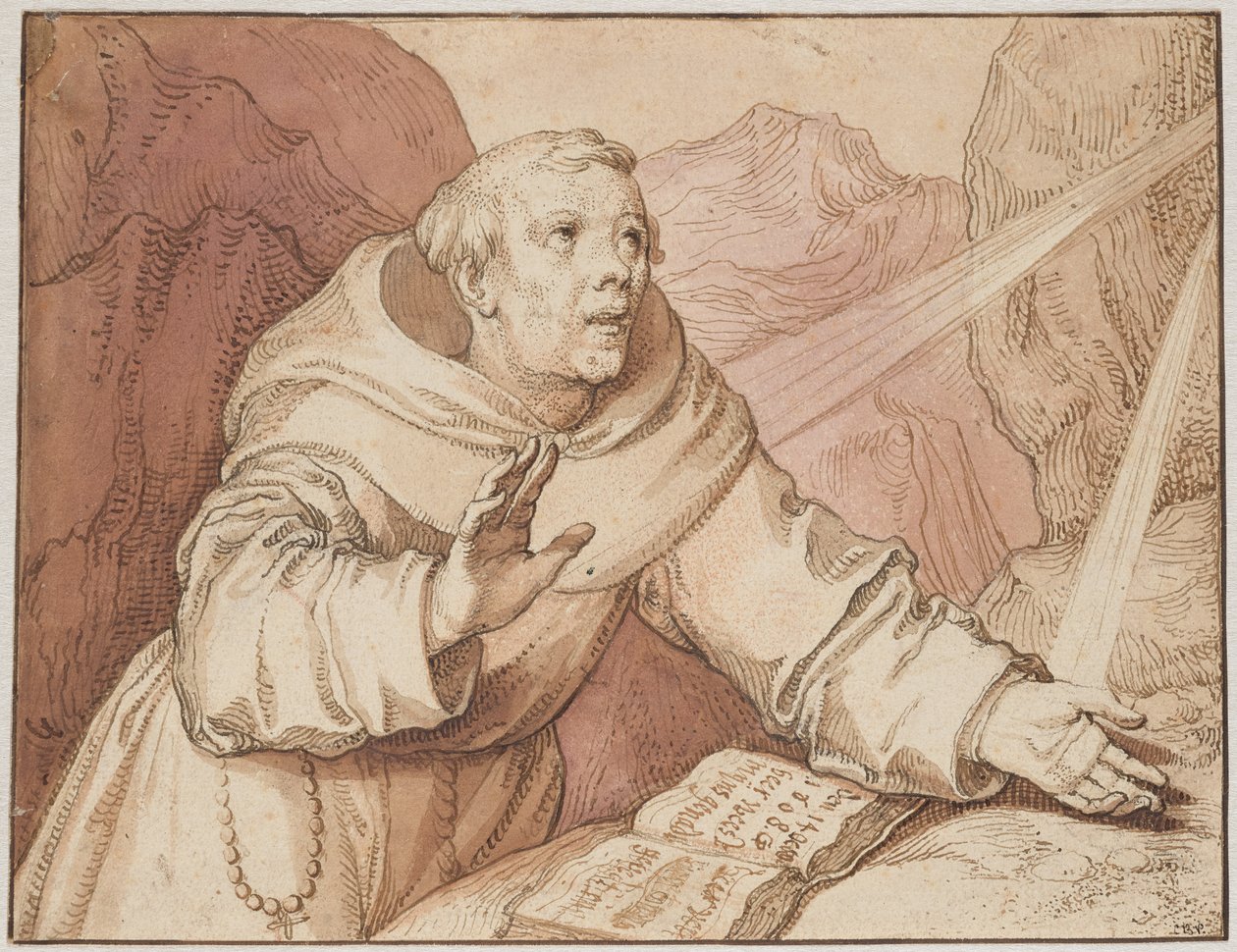 Den hellige Frans modtager stigmata af Gerrit Pietersz.