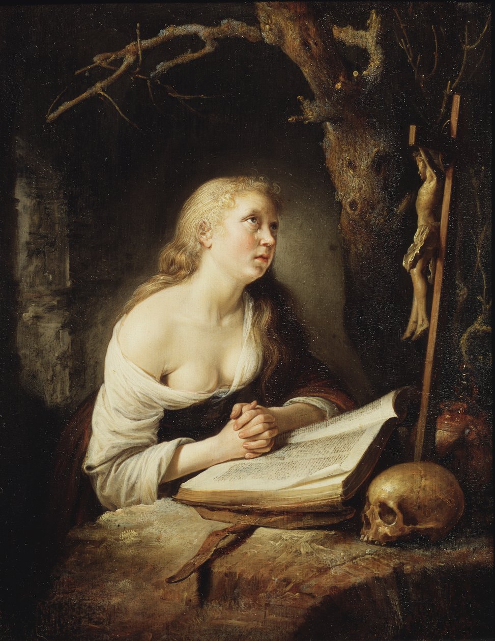 Den angrende Magdalen, c.1650-65 af Gerrit Dou