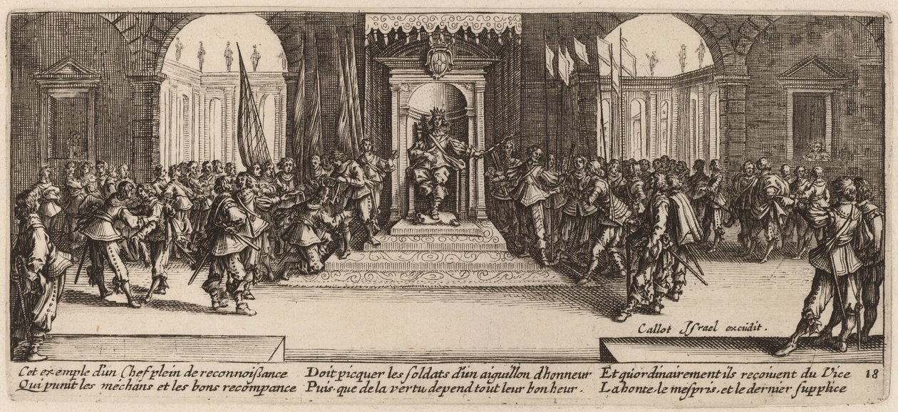 Uddeling af belønninger af Gerrit van Schagen after Jacques Callot