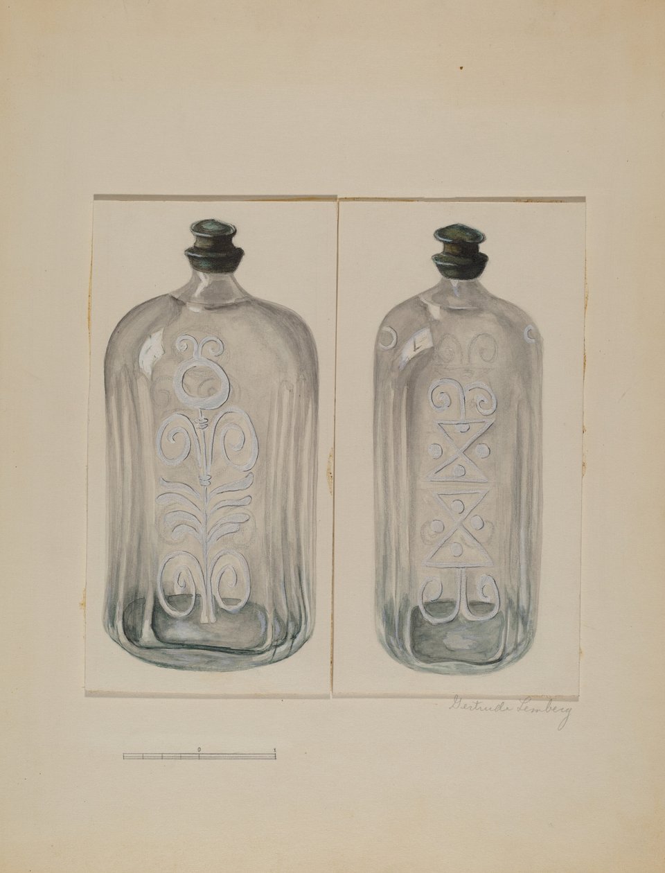 Cordial flaske, ca. 1936. af Gertrude Lemberg