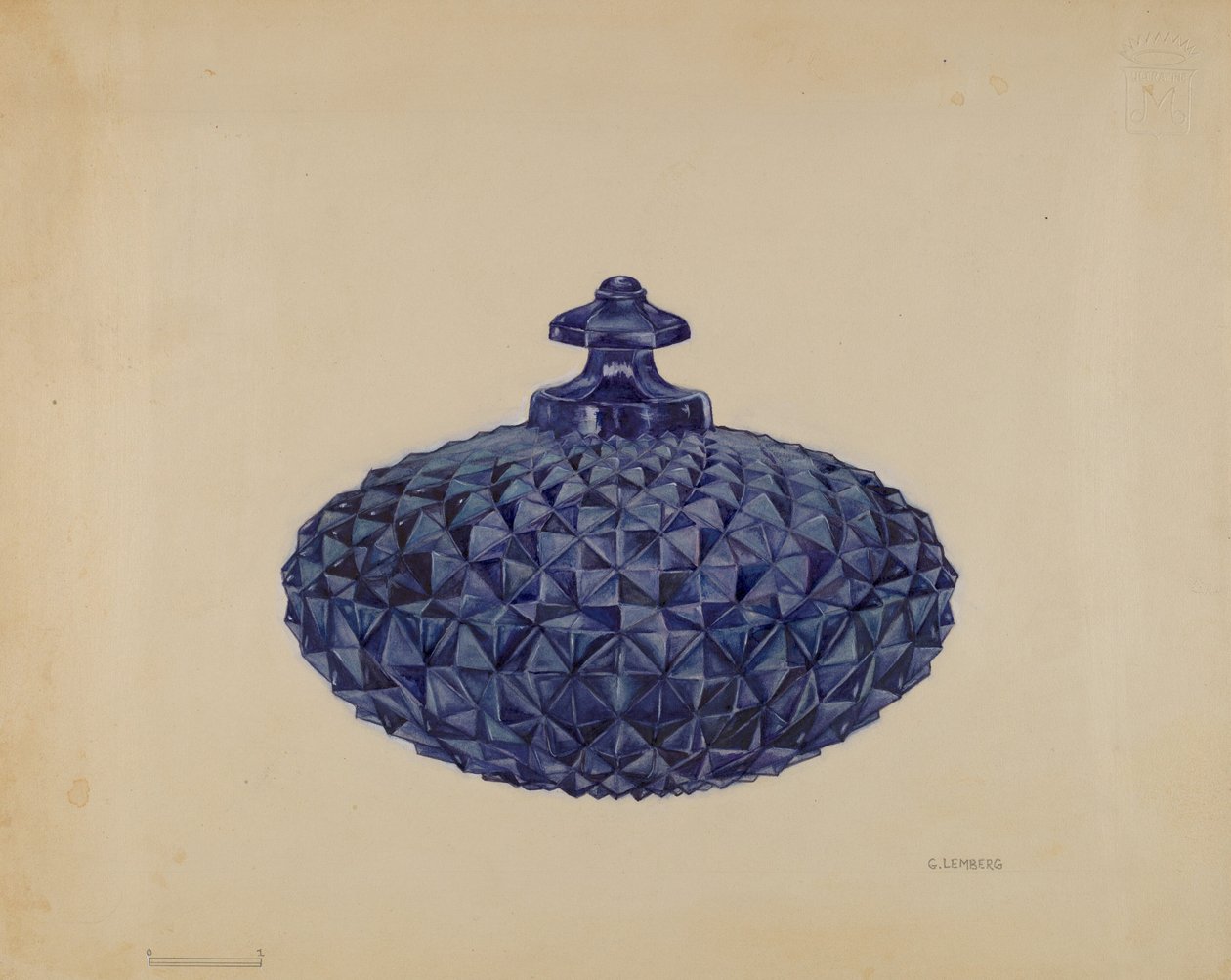 Overdækket smørfad, ca. 1936. af Gertrude Lemberg