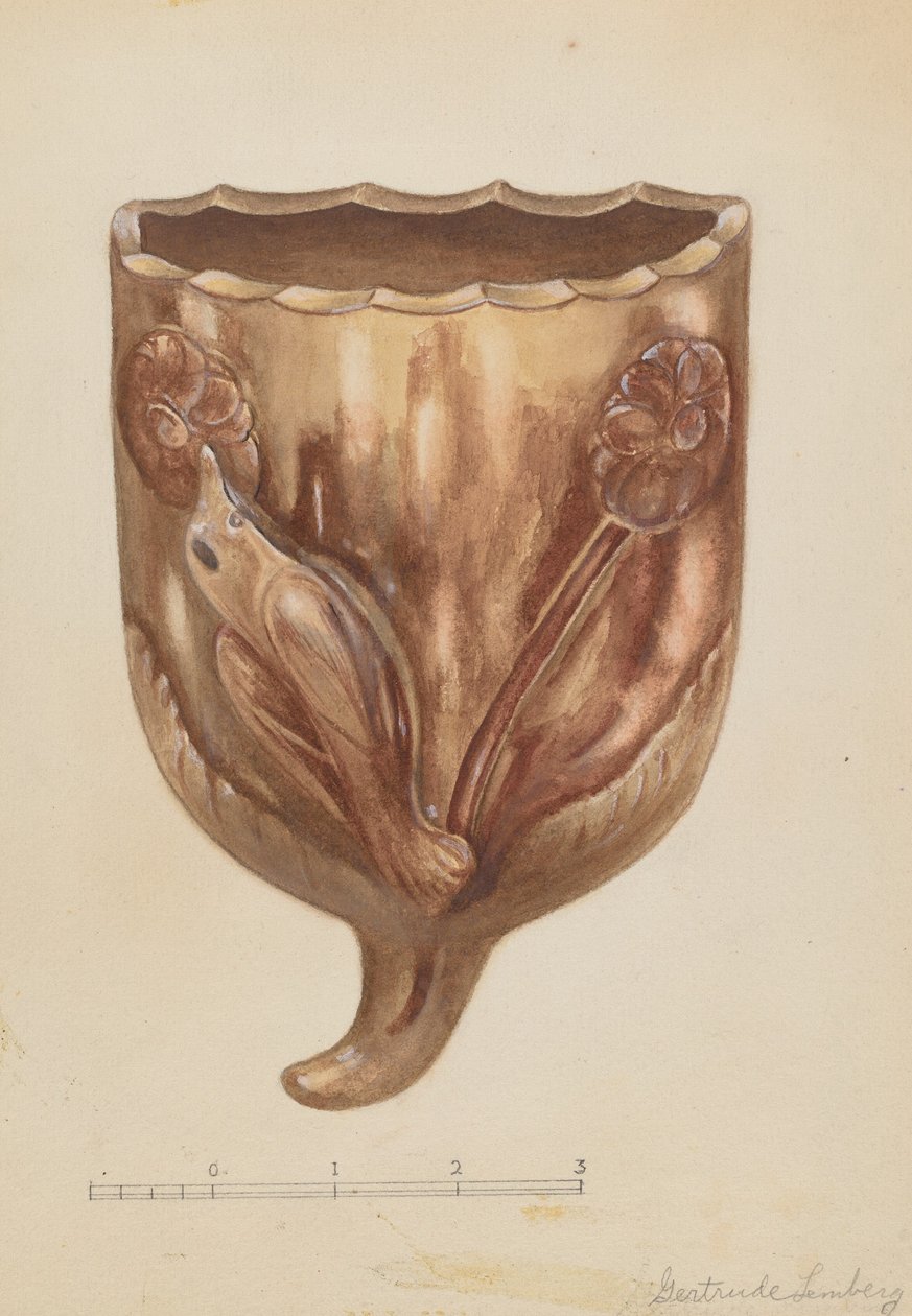 Væglomme til blomster, ca. 1936. af Gertrude Lemberg