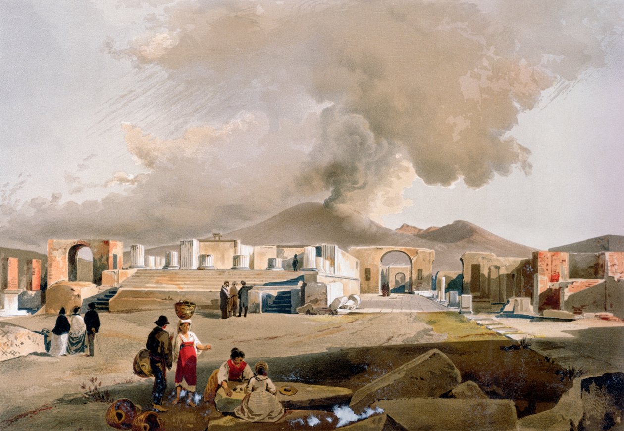 Jupiter-templet og Forum i Pompeji, ca. 1860 af Giacinto Gigante